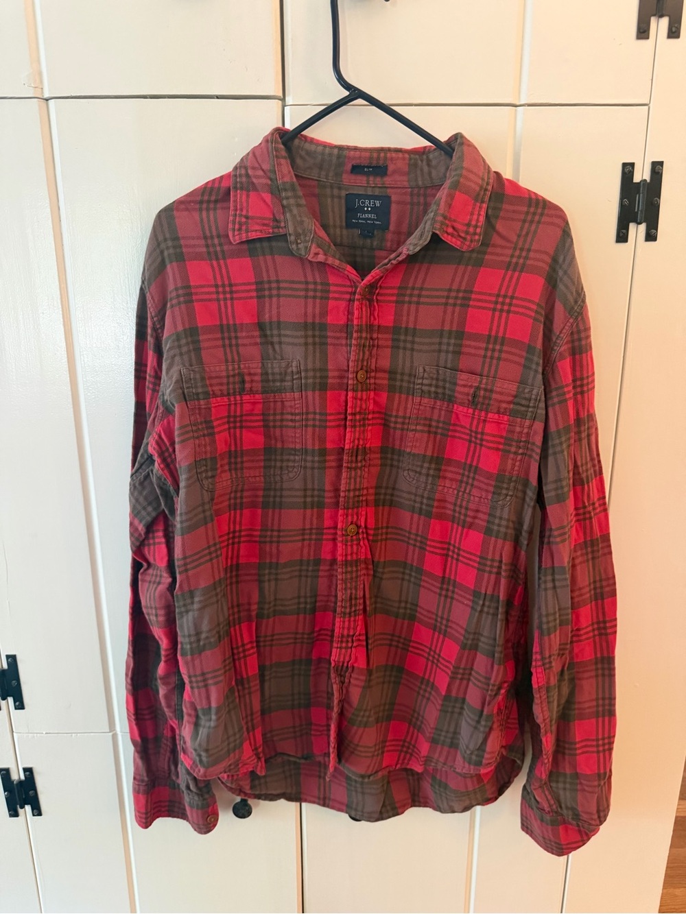 J. Crew Red and Brown Plaid Button-Down Shirt